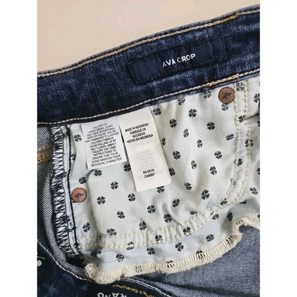 Lucky Brand ~Woman Size 8/29~ Blue AVA CROP Jeans Pockets, Logo. - Picture 14 of 16